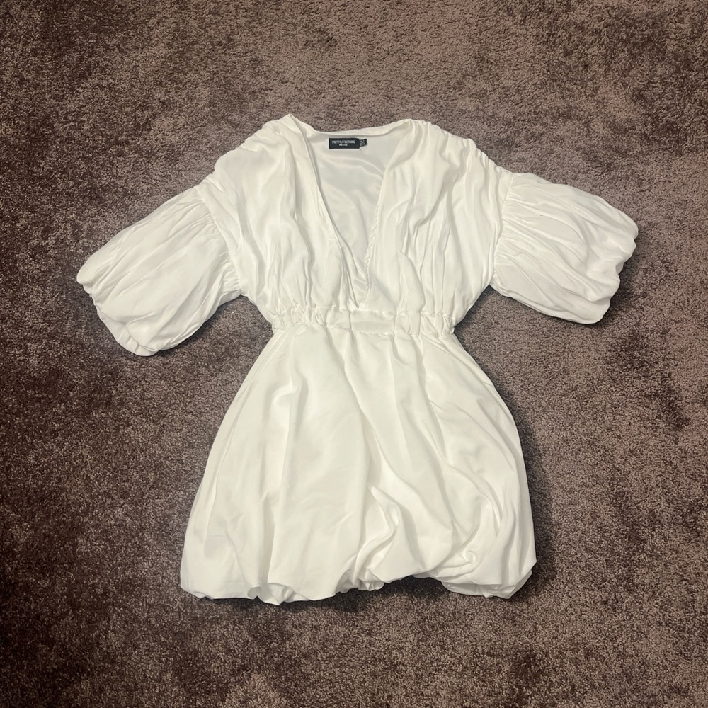 White Puff Sleeve Dress
